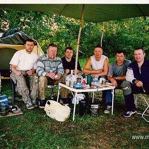 Я,Славкин тесть,Вовка-Jeep,Олег,Серега-Сухогруз,Славик в Кузьминском на Оке